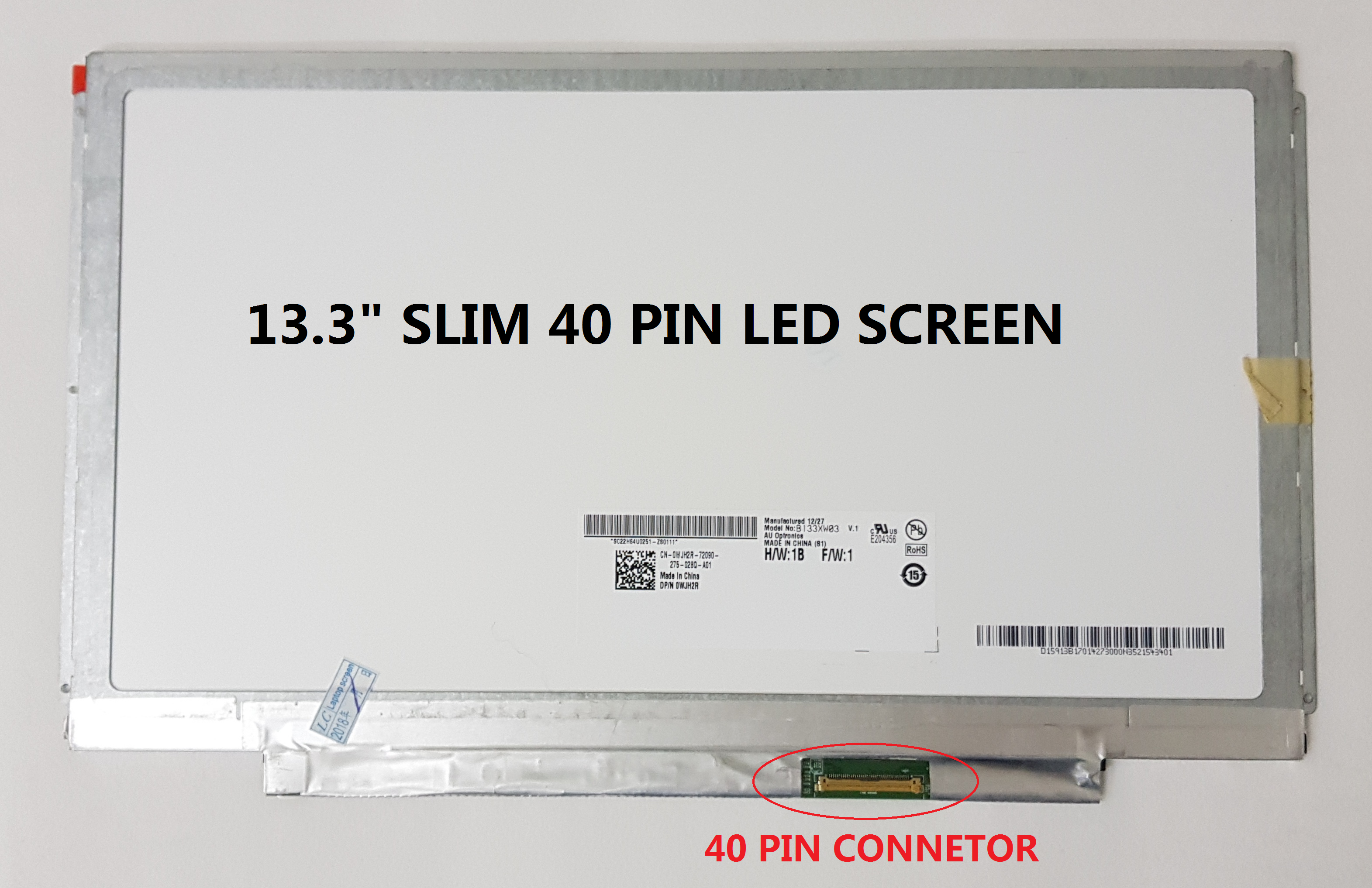 13.3 Inch 40 Pin Laptop Paper LED  Screen